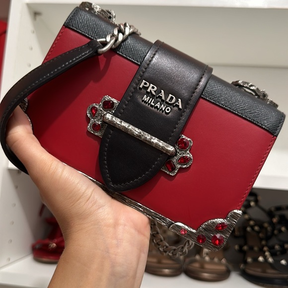 Prada Crystal Embellished Leather Bag - Picture 6 of 6